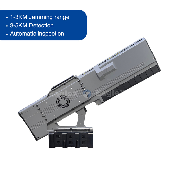 3KM Drone Jammer Con 5KM Detection Detector 900MHz 1.5GHz 2.4GHz 5.8GHz Jammer Gun All In One 0