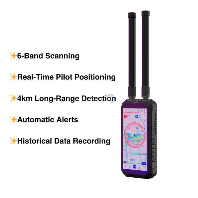 FPV Detettore di droni portatili 4KM 4000M Long Range Distance Mobile Portable DJI UAV AUTEL Detection Detettore passivo De Drones 0
