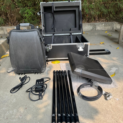 Interferenza 2KM zaino Drone Jammer Omnidirectional 360 UAV Signal Jammer