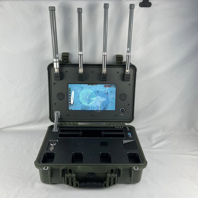 5KM~10KM 360° Spazio aereo completo IP66 Livello di protezione 900M 1.4G 2.4G 5.2G 5.8GHz 10 ore di funzionamento Detezione del rilevatore di droni