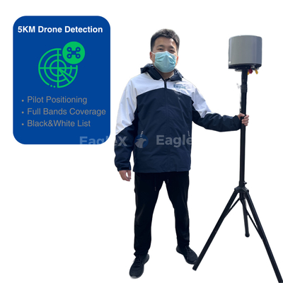 LZ998 Detettore di droni fisso Detettorie passive a piena frequenza 30MHz-6GHz Identificazione precisa IP66 Leggere