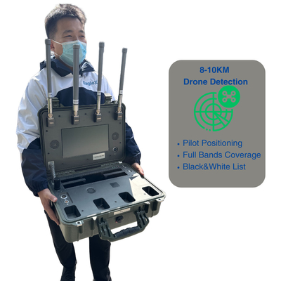 8 KM FPV Drone Detection Range Portable Handheld UAV Drone Detector per concerti, polizia, truppe, auto
