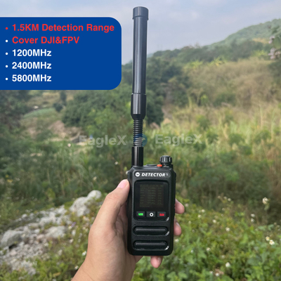 1.5-2KM FPV portatile Detettore di droni rilevamento 8001500MHz、24002485MHz、57255850MHz