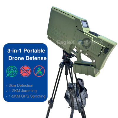 Disturbatore di droni GPS portatile con rilevamento e interferenza, dispositivo di difesa portatile di droni portatile FPV