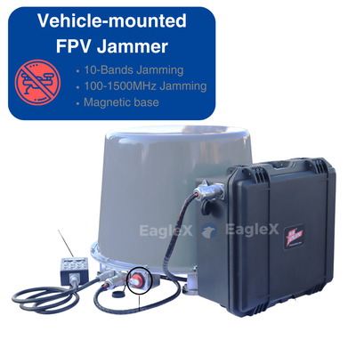 100-1500 MHz Veicolo-montato Auto utilizzo FPV Drone Jammer Contromisure attrezzature con base magnetica