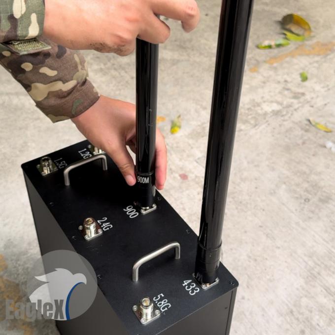 6 bande anti FPV Drone Jammer 433M 900M 1.2G 1.5G 2.4G 5.8G segnale UAV GPS amplificatore zaino 0